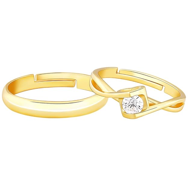 GIVA 925 Silver Couple Rings | Gifts for Women and Girls | With Certificate of Authenticity and 925 Stamp | 6 Months Warranty