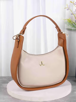 Women Casual Beige Shoulder Bag with Detachable Sling