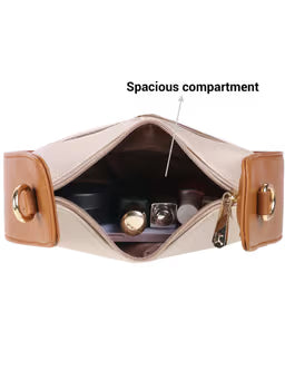 Women Casual Beige Shoulder Bag with Detachable Sling