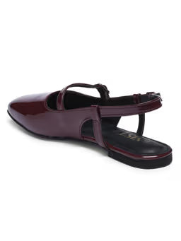 Square Toe Maroon Sandals