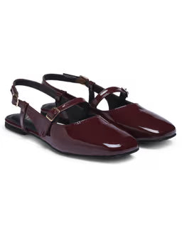 Square Toe Maroon Sandals