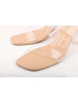 Solid Beige Block Heels